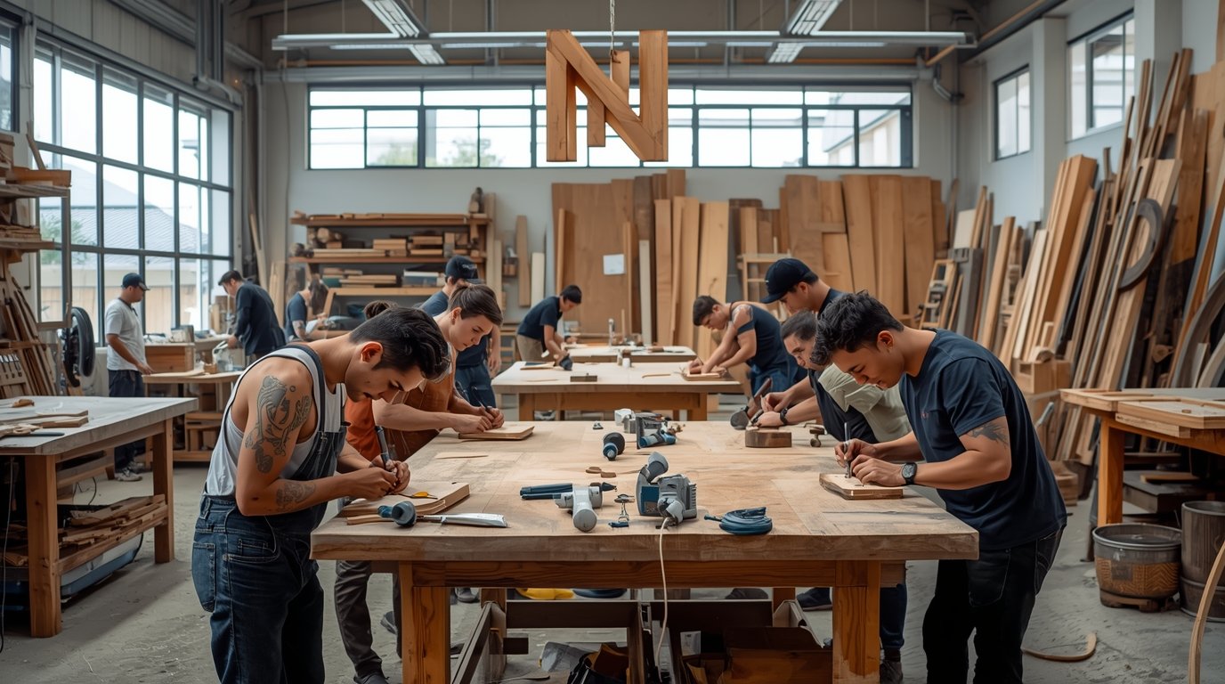 Hireishopiu furniture workshop in Nelson, New Zealand